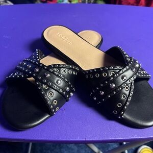 Torrid Black Crisscross Slide Sandals